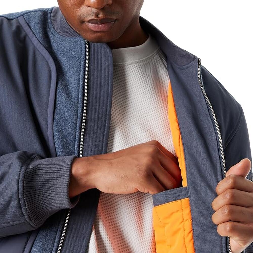 NWT BASS OUTDOOR Men's Hero Mix Media Zip Up Front Bomber Jacket S - Picture 5 of 6